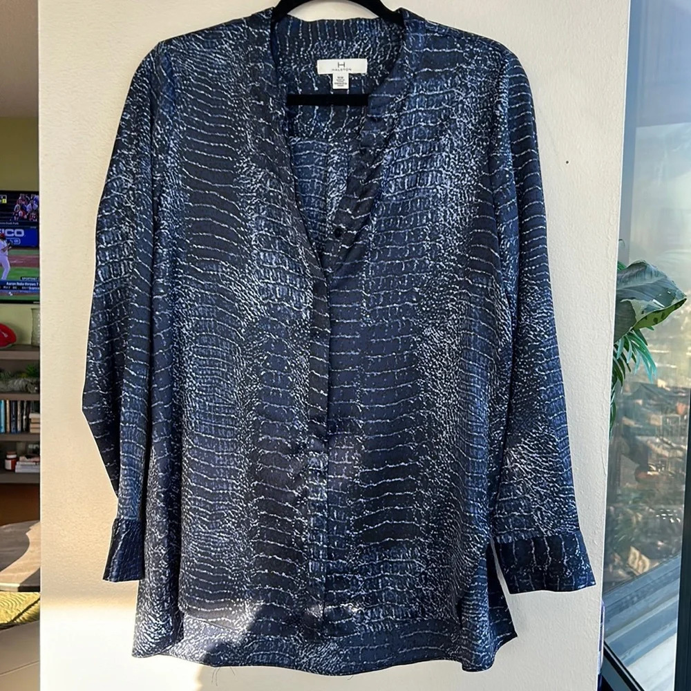 Halston printed blouse